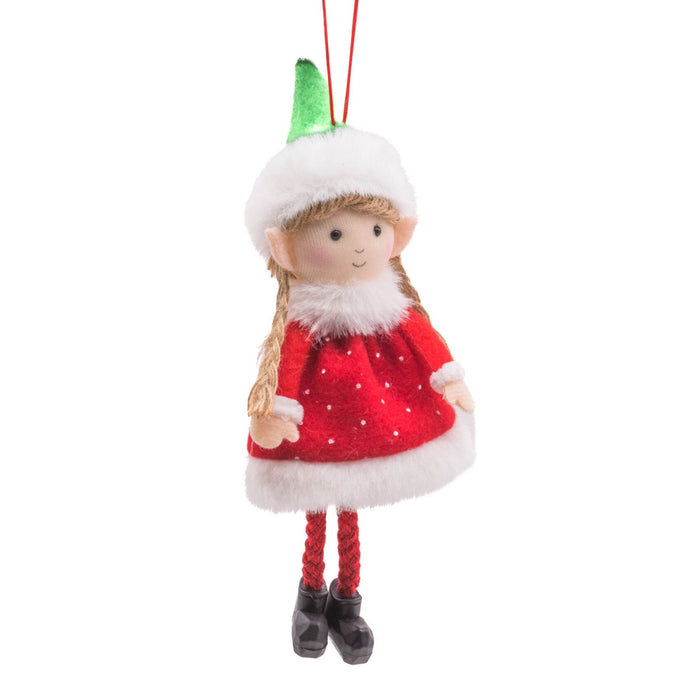 Strawberry Elf with Pigtails Ornament