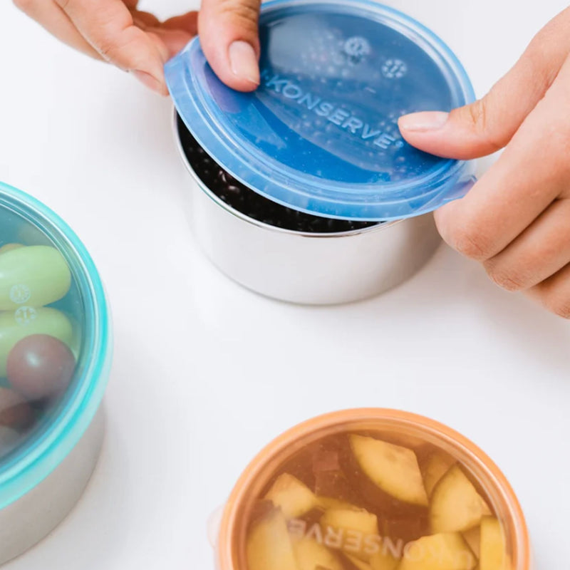 Round Stainless Steel Nesting Food Containers, Trio Set