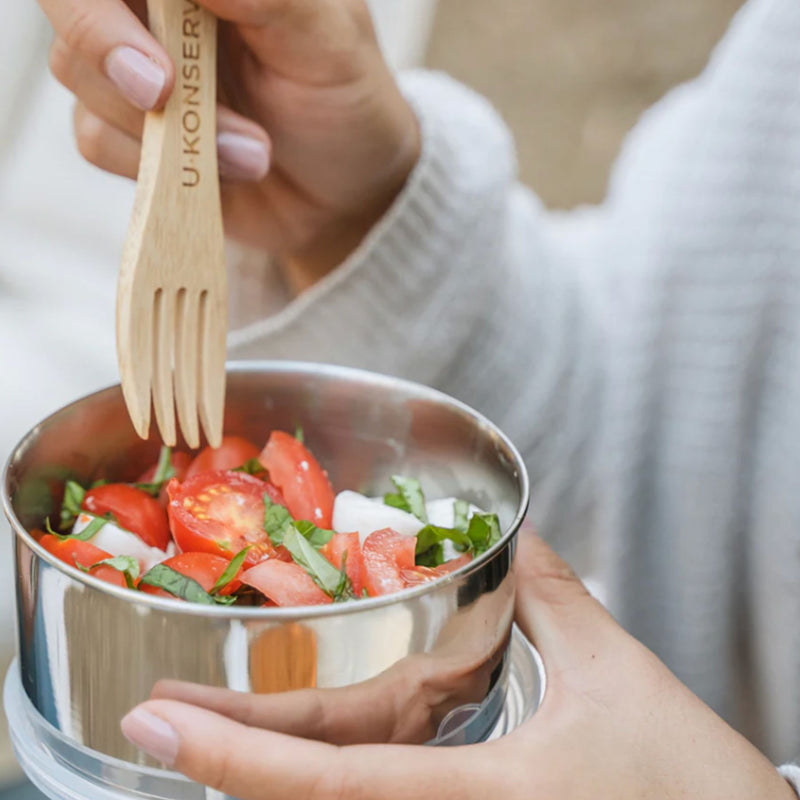 Round Stainless Steel Food Container with Silicone Lid