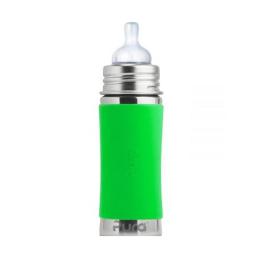 9 oz Vacuum Insulated Baby Bottle-Pura Stainless Steel-Simply Green Baby