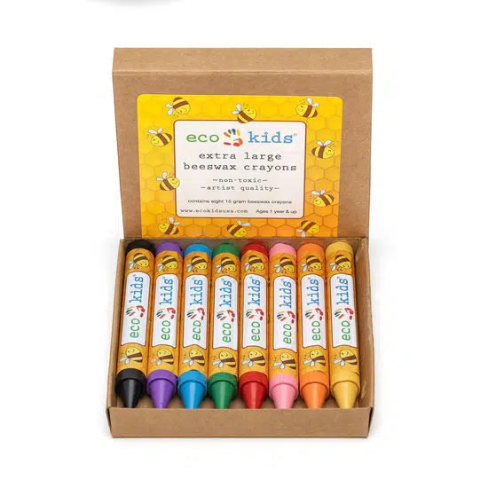 Eco-Kids Extra Large Beeswax Crayons-Simply Green Baby