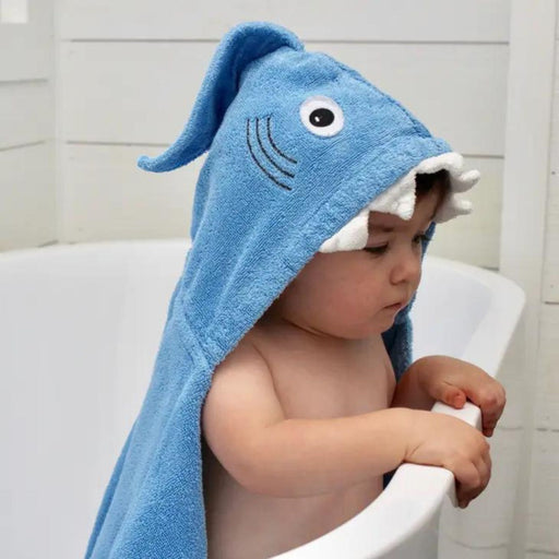Kids Hooded Towel - Shark-Yikes Twins-Simply Green Baby
