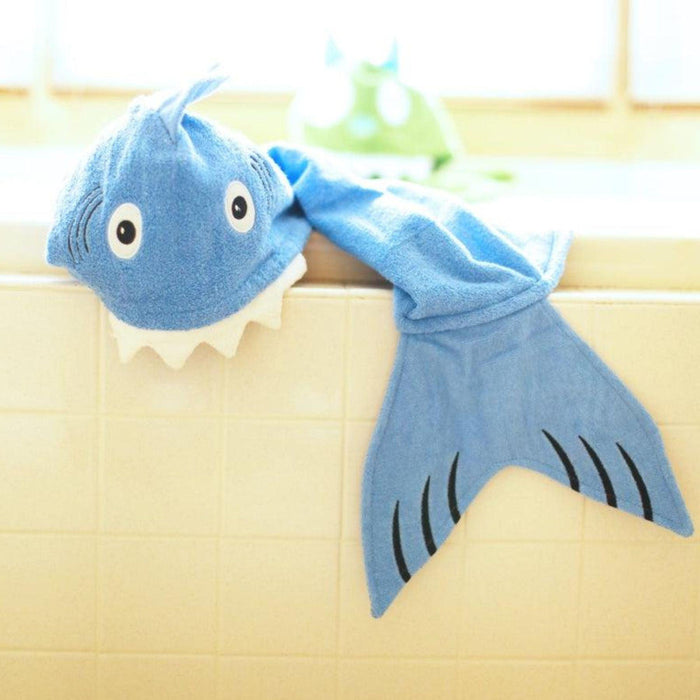 Kids Hooded Towel - Shark-Yikes Twins-Simply Green Baby