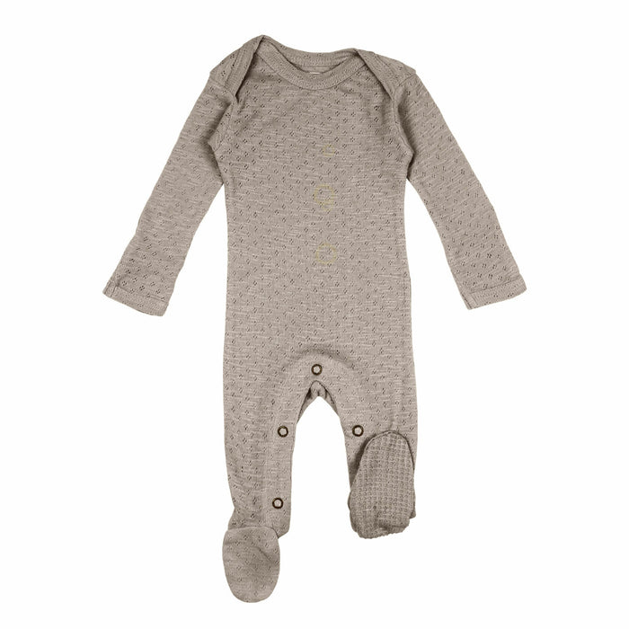 L'ovedbaby Pointelle Lap Shoulder Footie-Simply Green Baby
