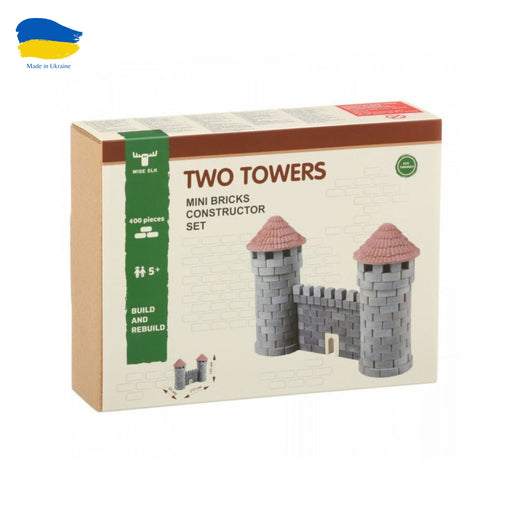 Mini Bricks Constructor Set, Two Towers-Wise Elk-Simply Green Baby
