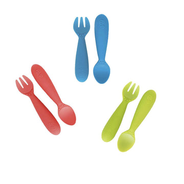  ezpz Mini Utensils (Fork & Spoon in Blue) - 100