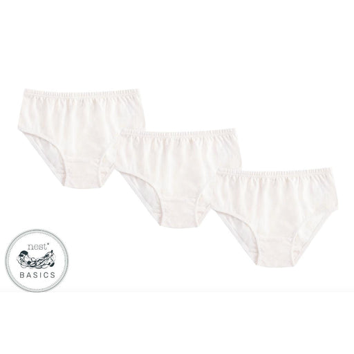 Nest Designs Organic Cotton Girls Underwear, White (3 pack)-Simply Green Baby