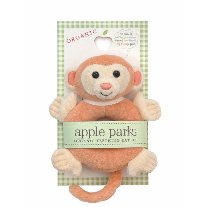 Apple Park Organic Teething Rattle-Simply Green Baby
