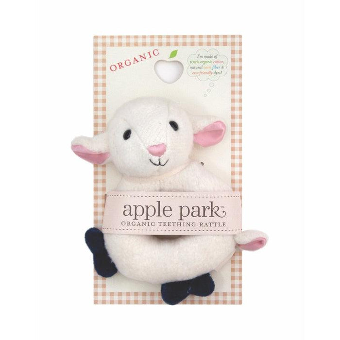 Apple Park Organic Teething Rattle-Simply Green Baby