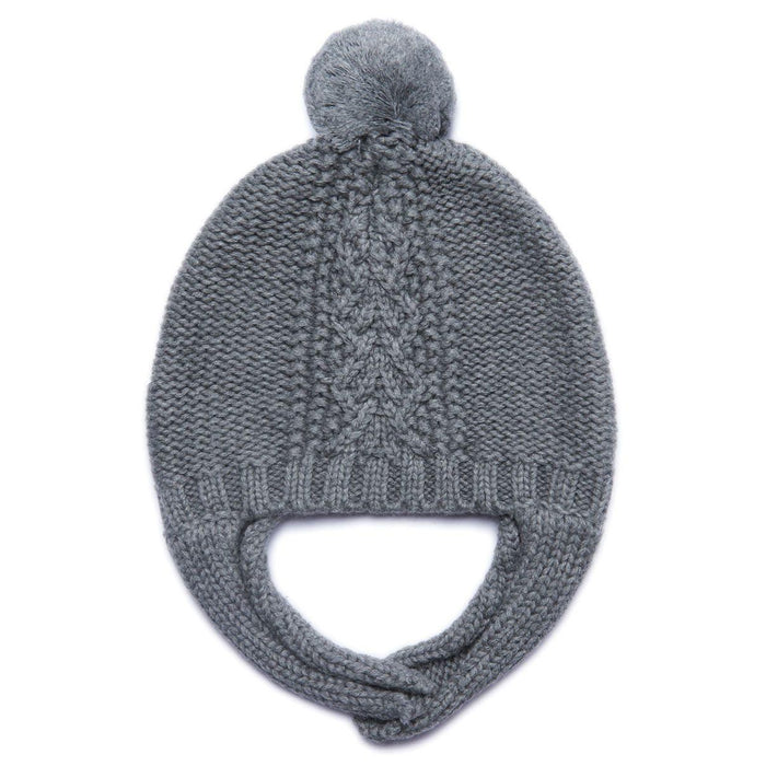 Angel Dear, Cable Pilot Hat - Heather Grey-Simply Green Baby