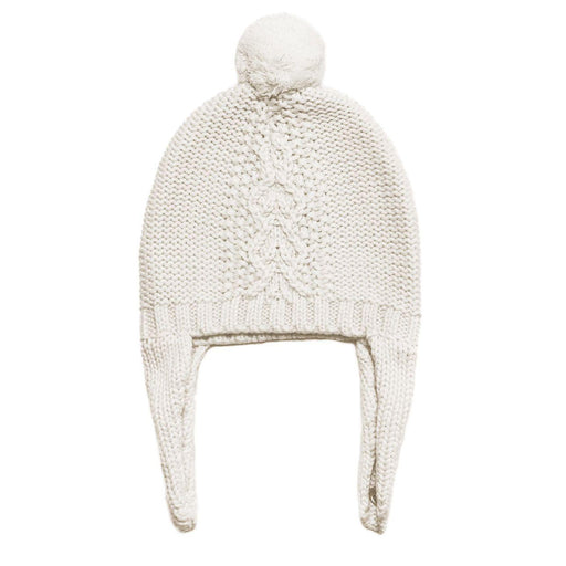 Angel Dear, Cable Pilot Hat - Ivory-Simply Green Baby