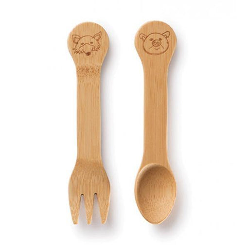 Bambu Kid's Fork + Spoon Set-Simply Green Baby