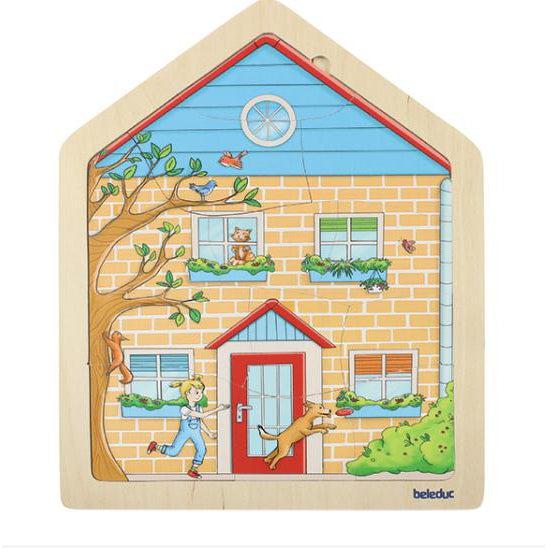 Beleduc 4 in 1 Wooden Puzzle - Home-Simply Green Baby