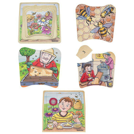 Beleduc Layer Wooden Puzzle - Honey-Simply Green Baby