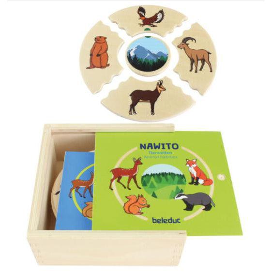 Beleduc Nawito Puzzle - Animal Habitats-Simply Green Baby
