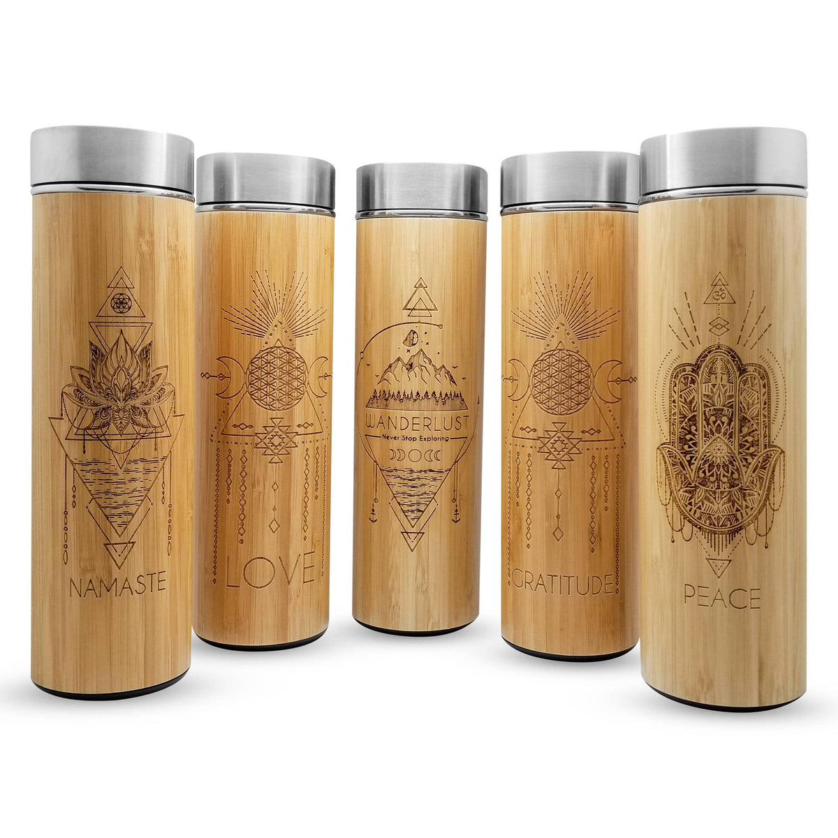 Wanderlust Bamboo Water Bottle