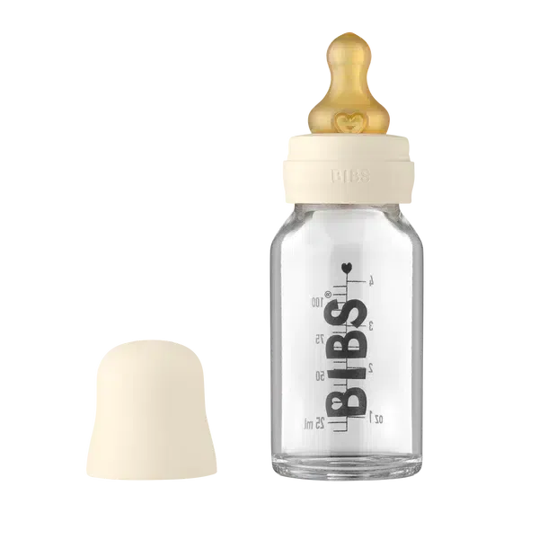 Bibs Baby Glass Bottle Complete Set, 110ml-Simply Green Baby