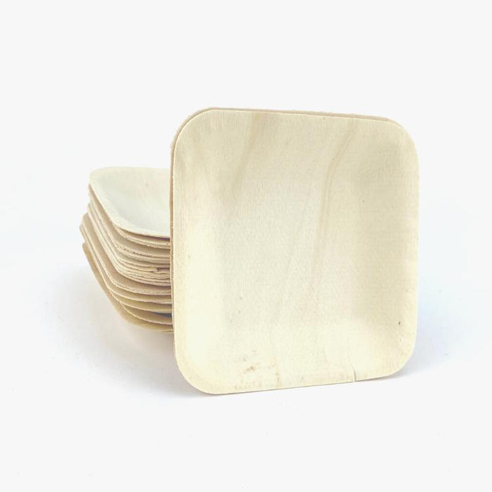 Biodegradable Birch Wood Square Plate-Simply Green Baby