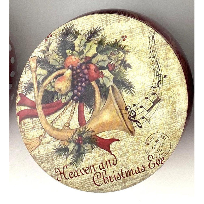 Collectible Round Christmas Tin Boxes - Small-Simply Green Baby