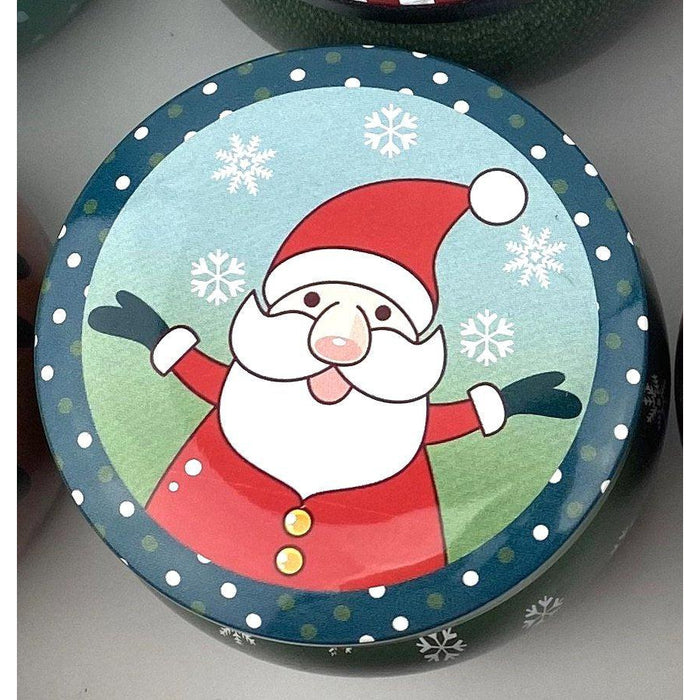 Collectible Round Christmas Tin Boxes - Small-Simply Green Baby