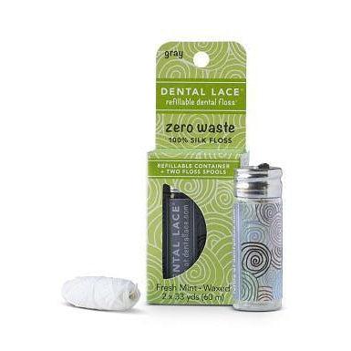 Dental Lace Refillable Dental Floss - Grey-Simply Green Baby