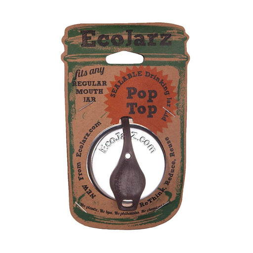 EcoJarz PopTop Sealable Drinking Jar Lid Wide Mouth - Coffee-Simply Green Baby