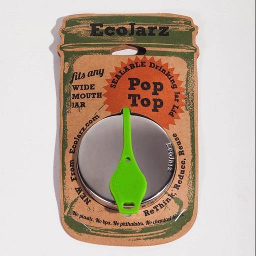 EcoJarz PopTop Sealable Drinking Jar Lid Wide Mouth - Green-Simply Green Baby