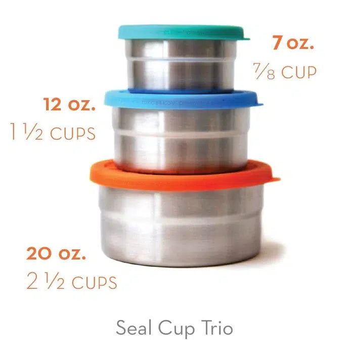 ECOlunchbox Leak Proof Blue Water Bento Wet Seal Cup Trio-Simply Green Baby