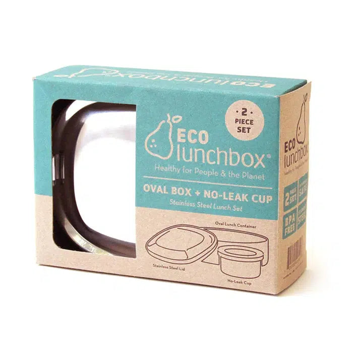 ECOlunchbox Oval Box + Snack Cup-Simply Green Baby