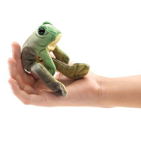 Folkmanis Finger Puppet - Sitting Frog-Simply Green Baby