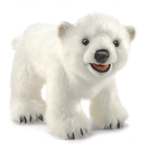 Folkmanis Puppet - Polar Bear Cub-Simply Green Baby