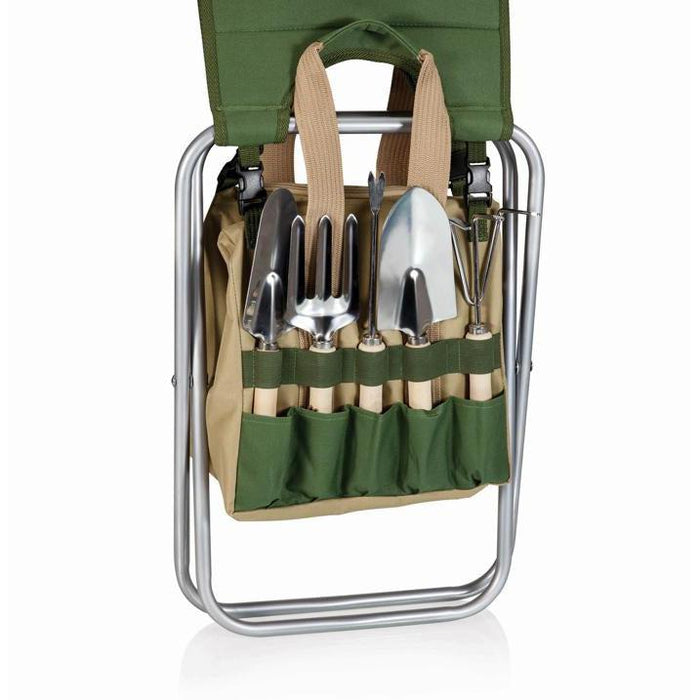 Gardener Folding Seat with Tools - Olive Green-Simply Green Baby