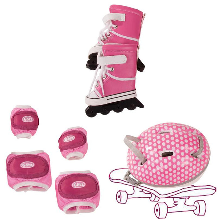 Gotz Doll 16" Clothes - Roller Skates Set-Simply Green Baby