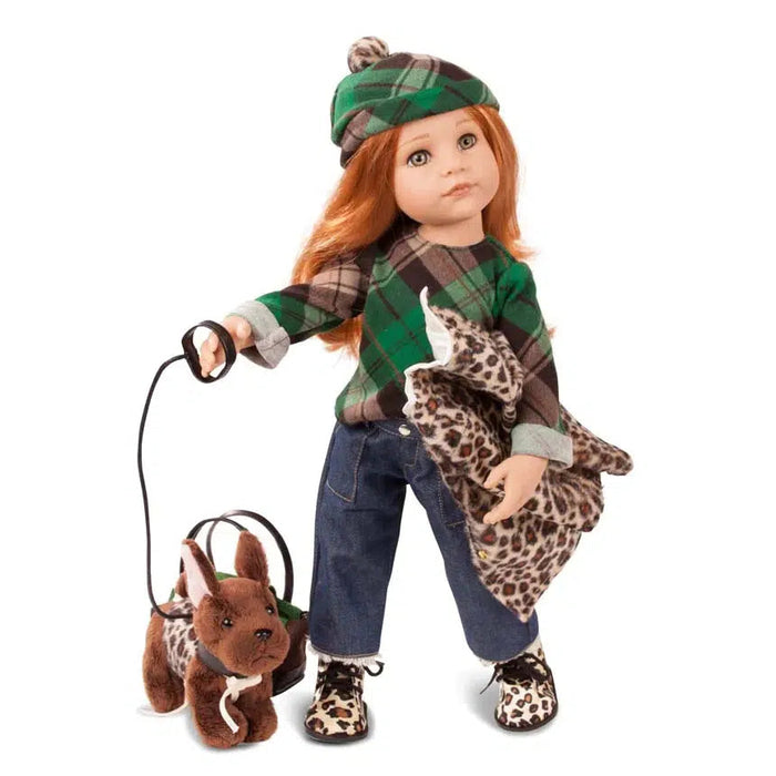 Gotz Hannah Standing Doll 19.5" - Hannah in Green Plaid + Her Dog-Simply Green Baby