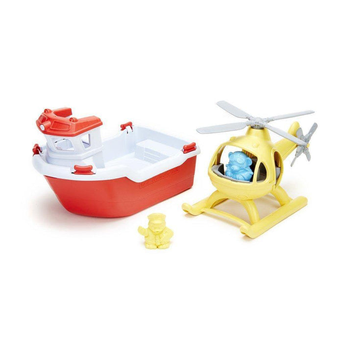 Green Toys - Rescue Boat + Helicopter-Simply Green Baby