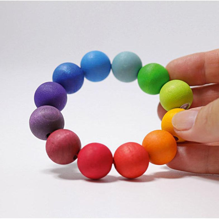 Grimm's Grasping Rainbow Bead Ring-Simply Green Baby