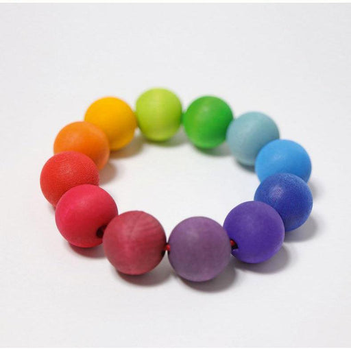 Grimm's Grasping Rainbow Bead Ring-Simply Green Baby