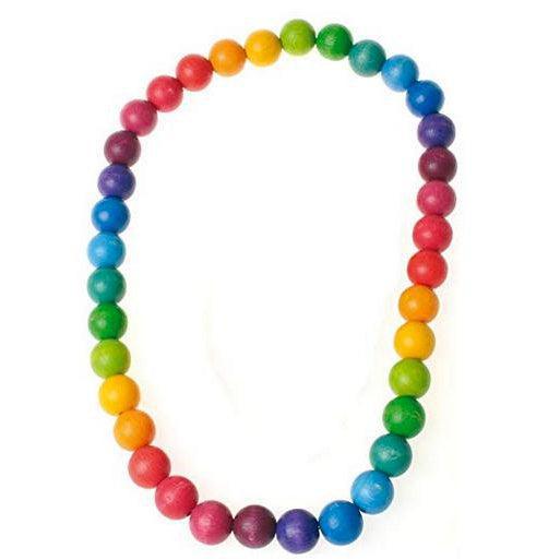 Grimm's Rainbow Wooden Beads Necklace - 42 cm (Beads 12mm)-Simply Green Baby