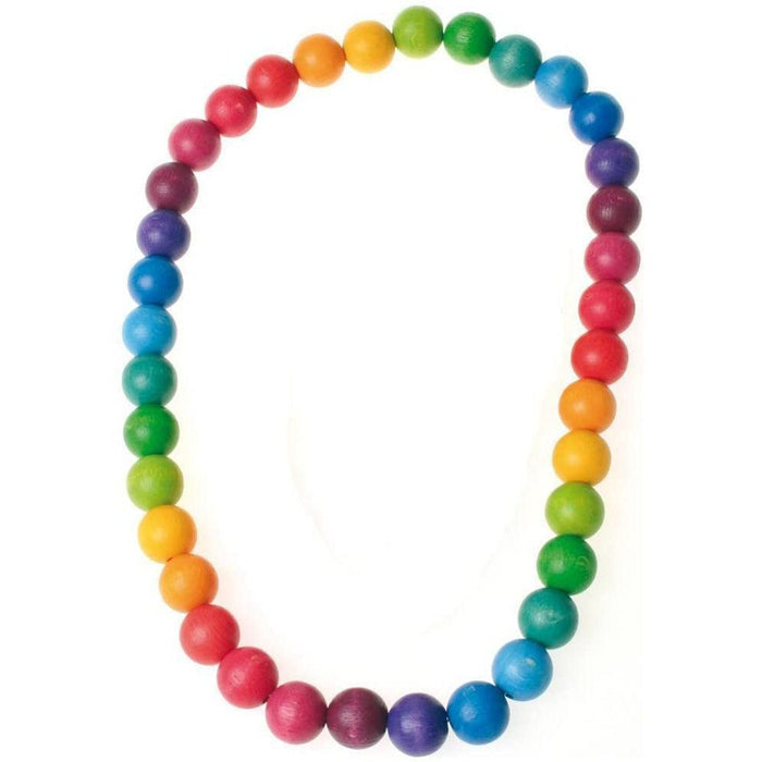 Grimm's Rainbow Wooden Beads Necklace - 44 cm (Beads 20mm)-Simply Green Baby
