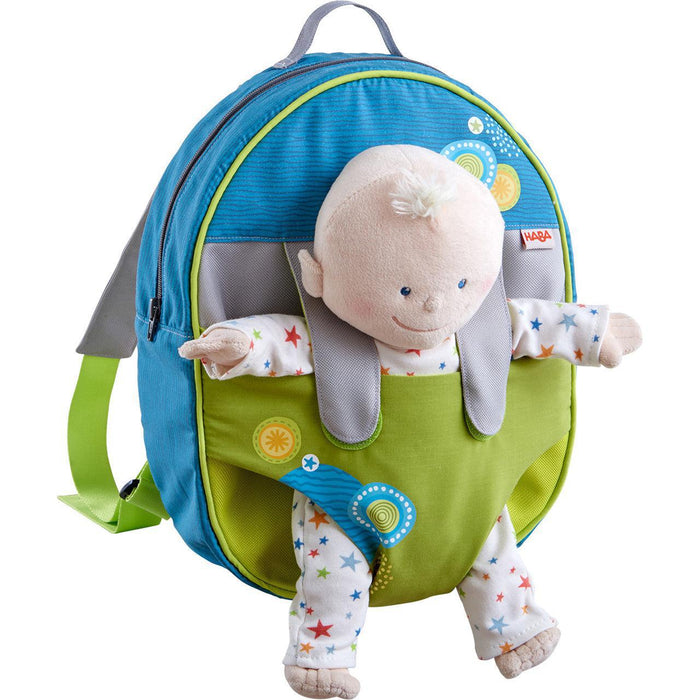 Haba Summer Meadow Backpack to Carry 12" Soft Dolls-Simply Green Baby