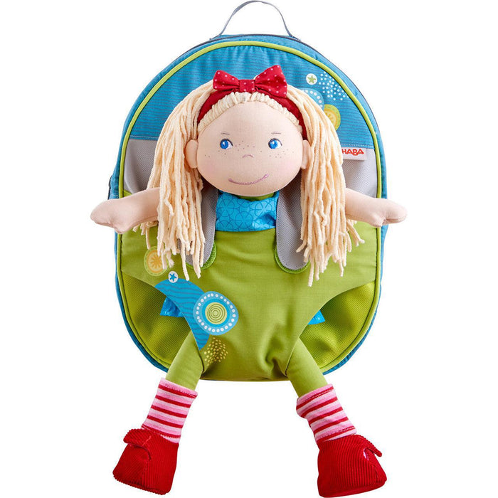Haba Summer Meadow Backpack to Carry 12" Soft Dolls-Simply Green Baby