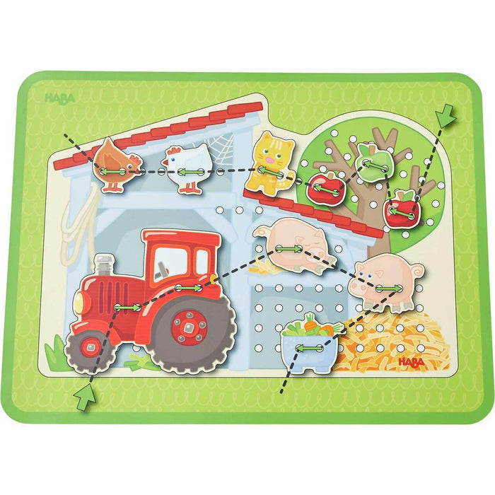 Haba Threading Game, Farm-Simply Green Baby