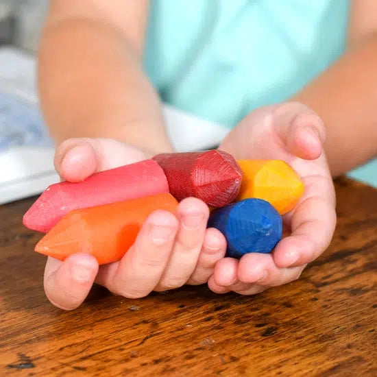Handmade Beeswax Crayons with Wooden Caddy-Simply Green Baby