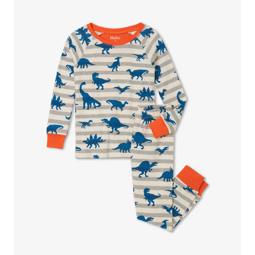 Hatley Organic Reglan Pajama Set - Prehistoric Dinos-Simply Green Baby