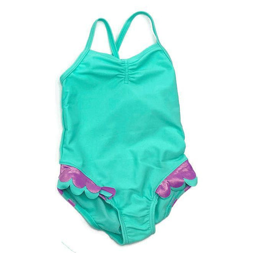 Hula Star Once-Piece Swinsuit, Mermaid Scallops-Simply Green Baby