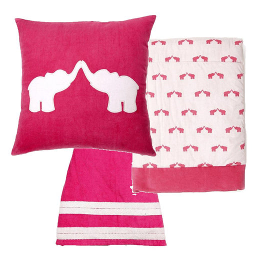 Kate Quinn Organic Bedding Set - Pink Elephant-Simply Green Baby