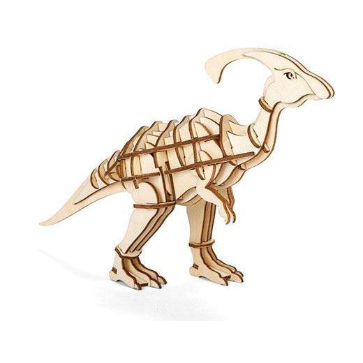 Kikkerland 3D Wooden Puzzle - Parasaurolophus-Simply Green Baby