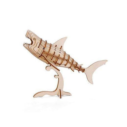 Kikkerland 3D Wooden Puzzle - Shark-Simply Green Baby