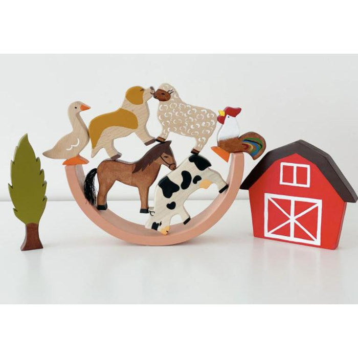 L + Wood Large Wooden Farm Animals Set-Simply Green Baby