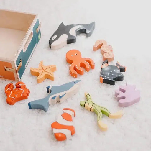 L + Wood Wooden Marine Life Set-Simply Green Baby